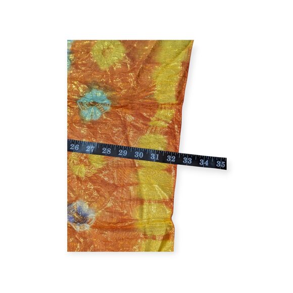 Elegant Collections Yellow/Orange Brightly Colored Square Scarf 32" x 32" - Picture 7 of 9